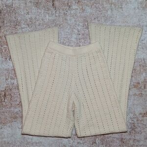 Flare Wide Leg Sweater Knit Pants Cutout Boho Beach Summer Womens XS